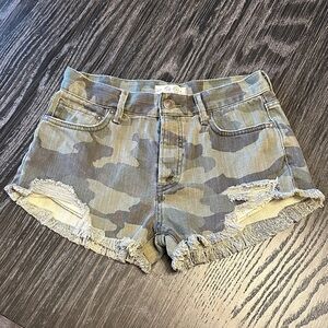 We the Free Free People Camo Cutoff Jean Shorts, 25